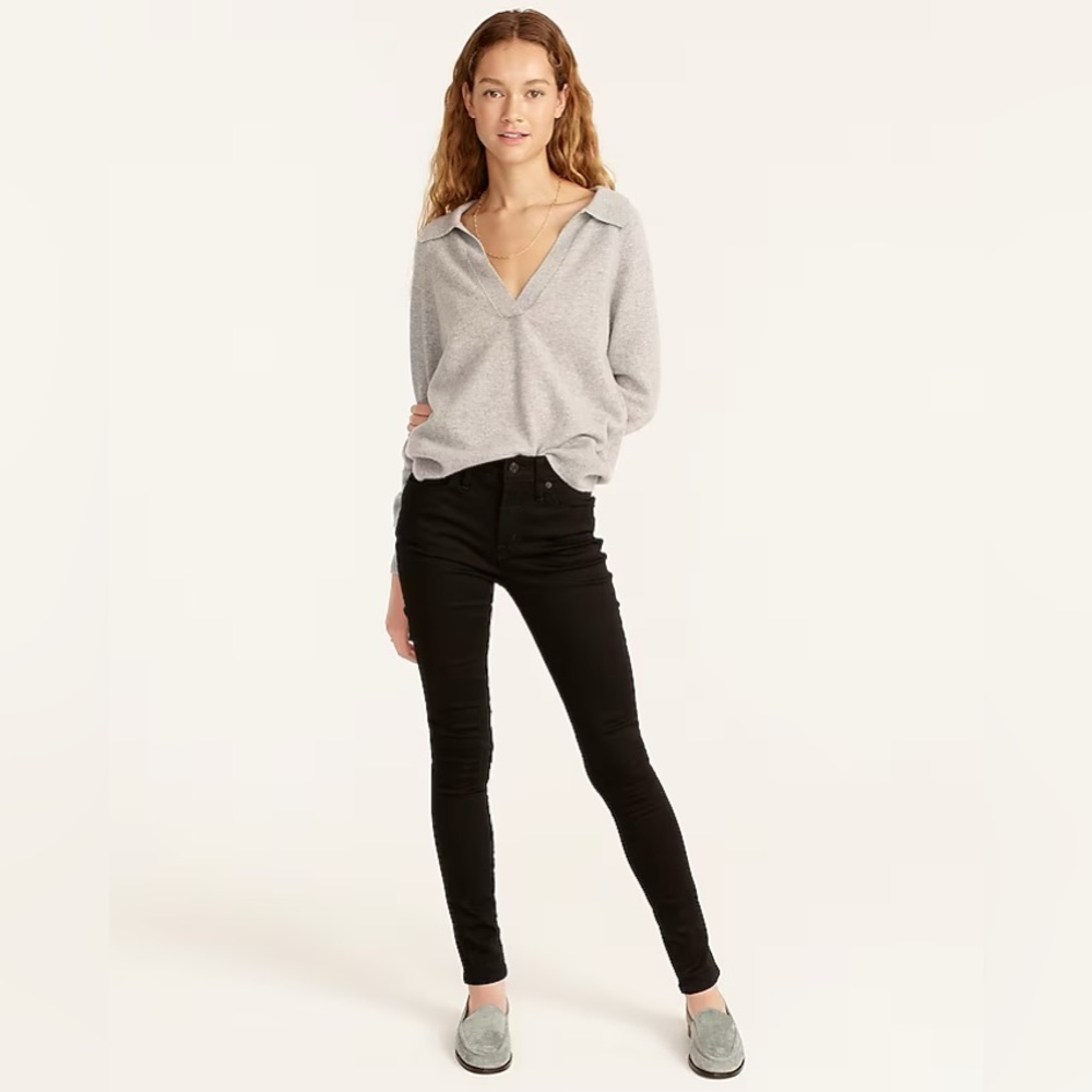 J. Crew 9” High Rise Toothpick Jean Black